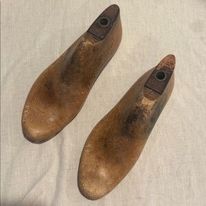 Antique wood and metal Shoe Forms vintage metal